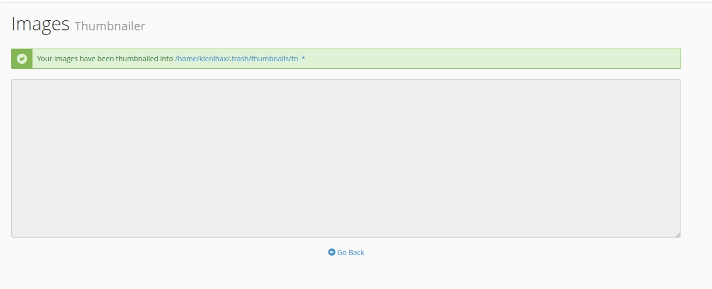 Tạo Thumbnail Image trên cPanel thành công