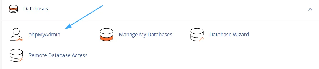 Chọn phpMyAdmin