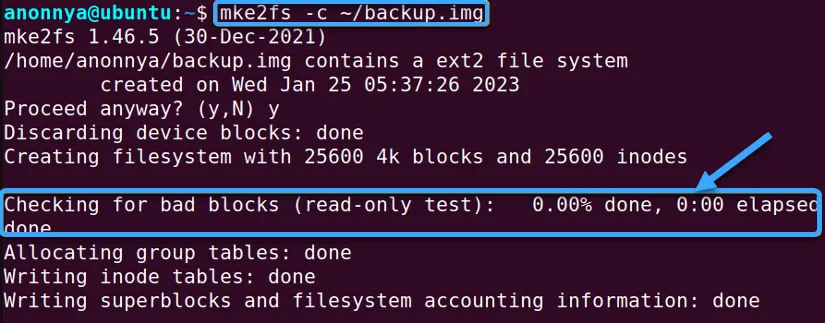 Tìm bad block trước khi tạo hệ thống file