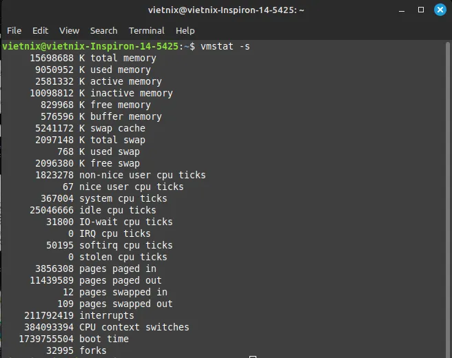Cách kiểm tra bằng vmstat