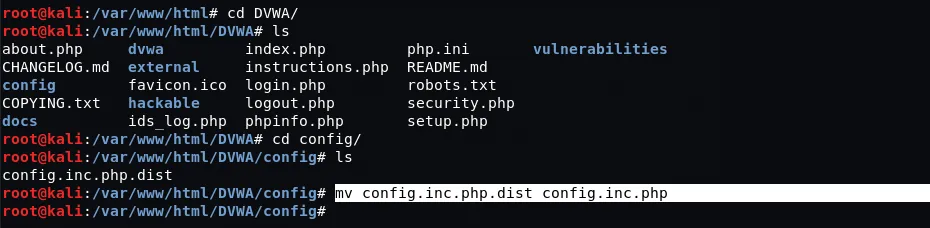 Tạo bản sao file config.inc.php