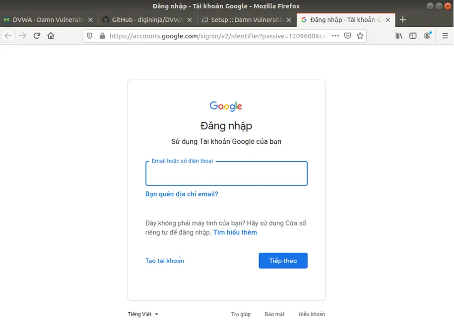 Đăng nhập tài khoản gmail