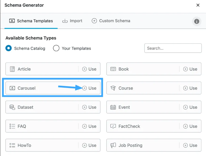 Hướng dẫn tạo Carousel Schema bằng Rank Math đơn giản nhất 28 Chọn Schema Carousel