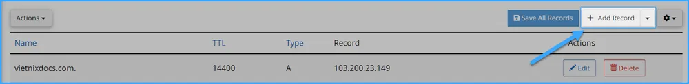 Nhấn Add Record