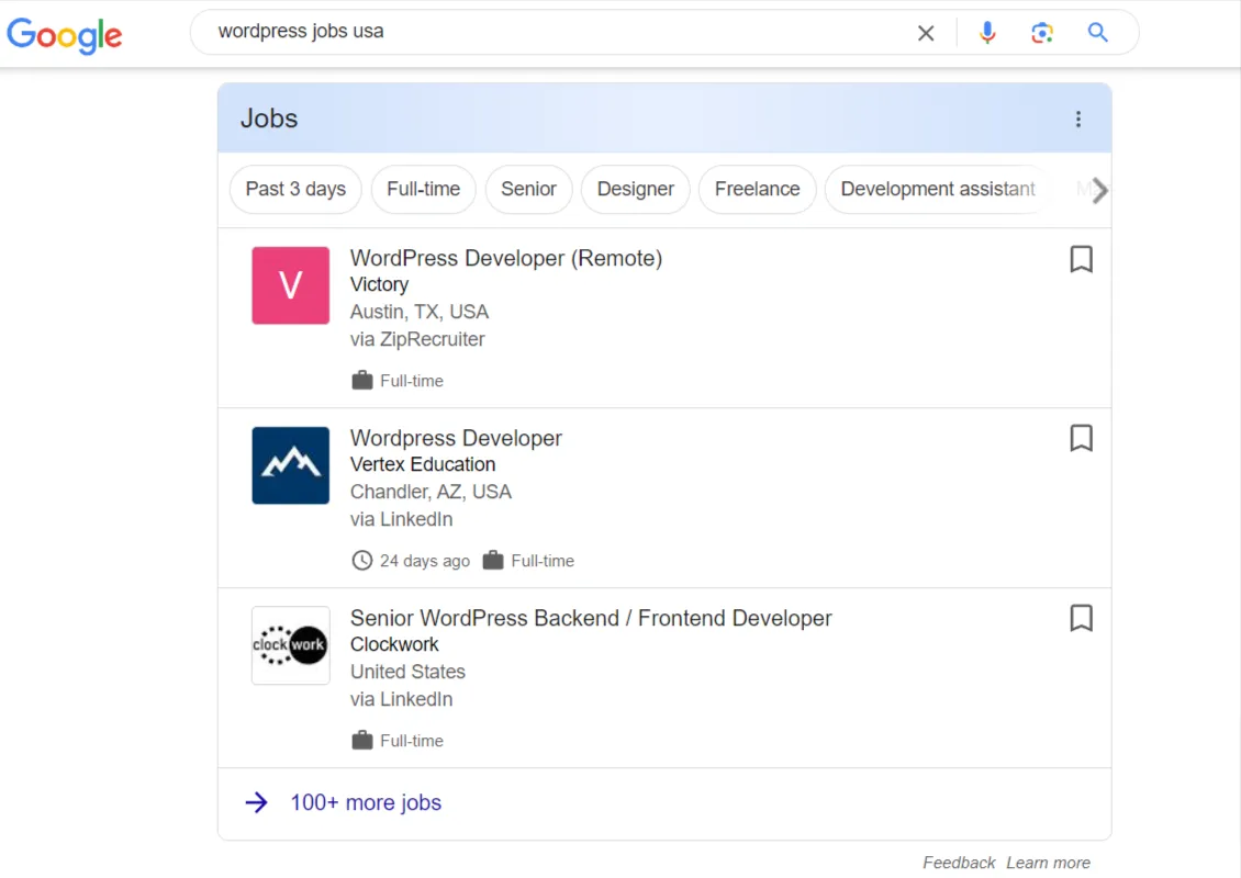 Ví dụ về Schema Job Posting
