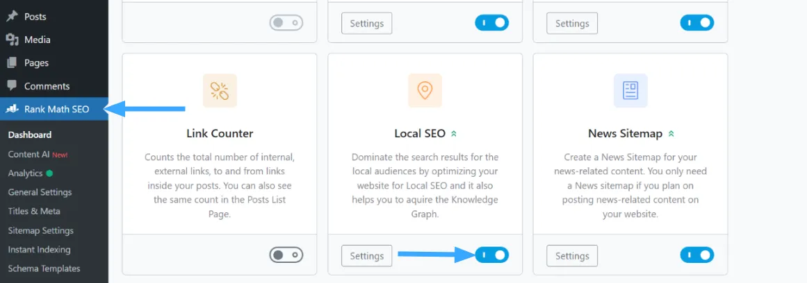Bật module Local SEO
