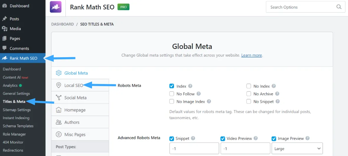 Truy cập vào Local SEO