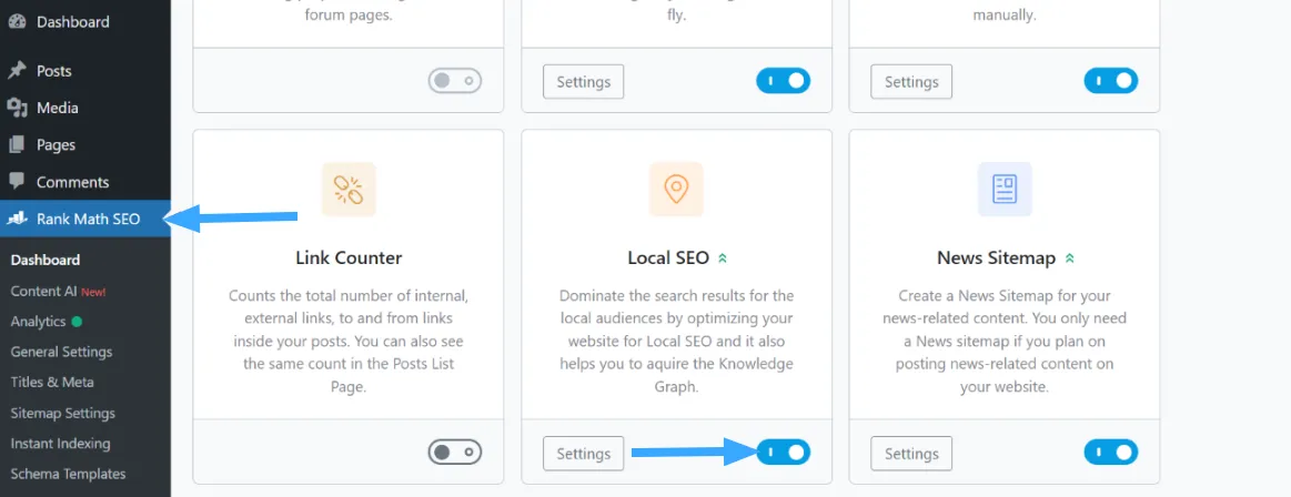Bật module Local SEO