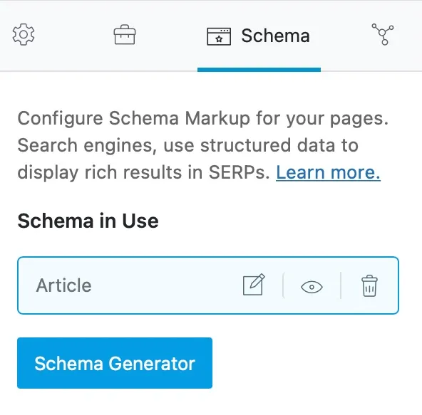 Giao diện hiển thị sau khi lưu schema
