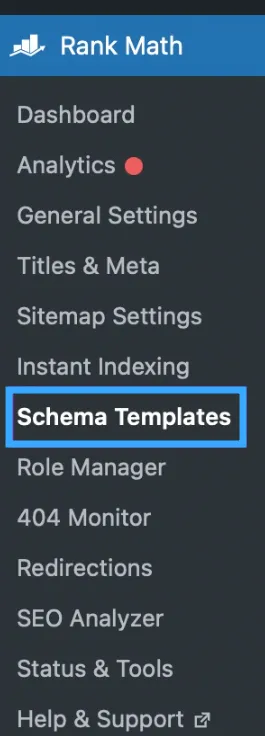 Tùy chọn Schema Template