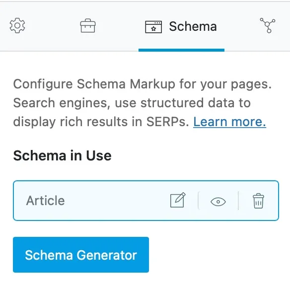 Schema mặc định sẽ được hiển thị tại đây