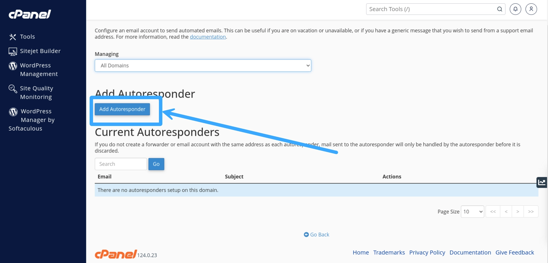 Nhấn chọn Add Autoresponder