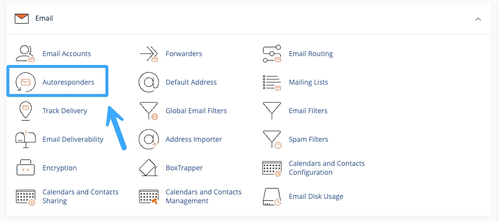 Chọn Autoresponders trên cPanel