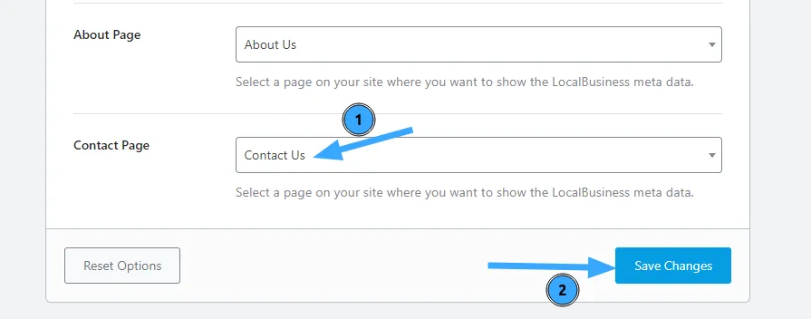 Cập nhật cài đặt Contact Page