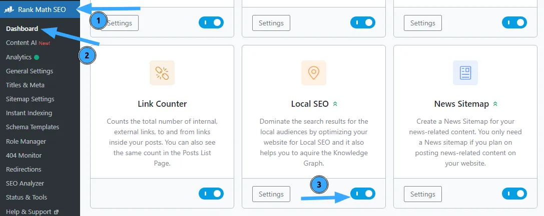 Bật module Local SEO