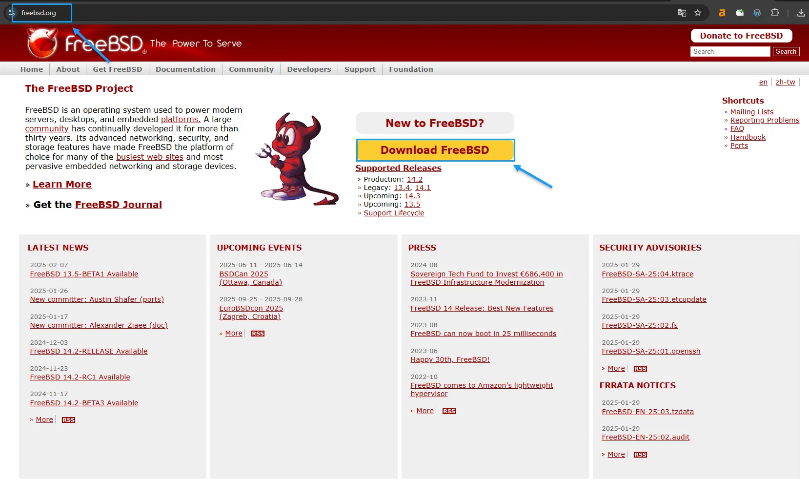 Tải FreeBSD về máy