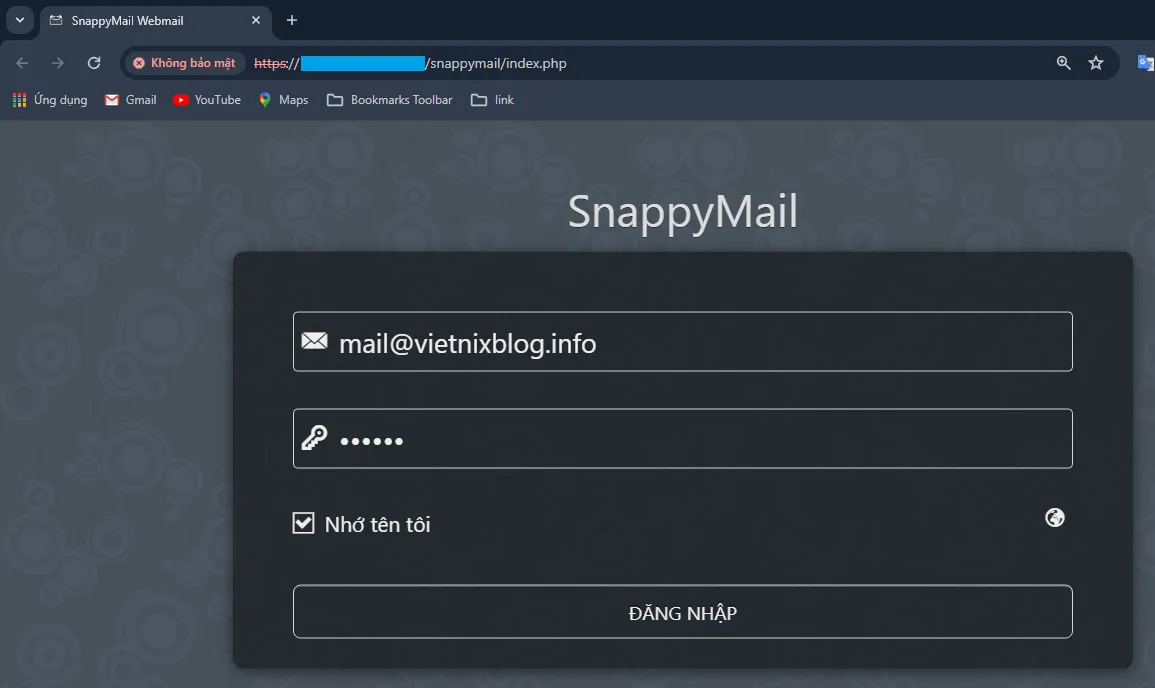 Giao diện đăng nhập email