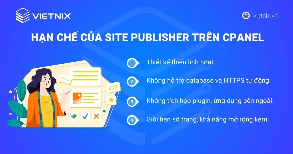 Những hạn chế của Site Publisher trên cPanel