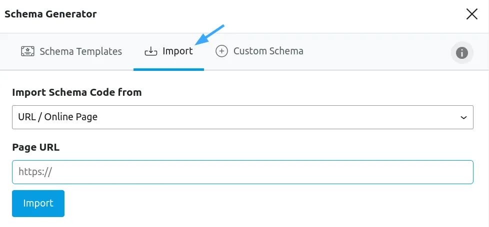 Bấm vào tab Import