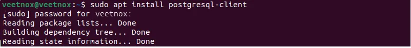 Cài đặt postgresql client