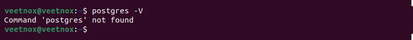 Lỗi Command 'postgres' not found