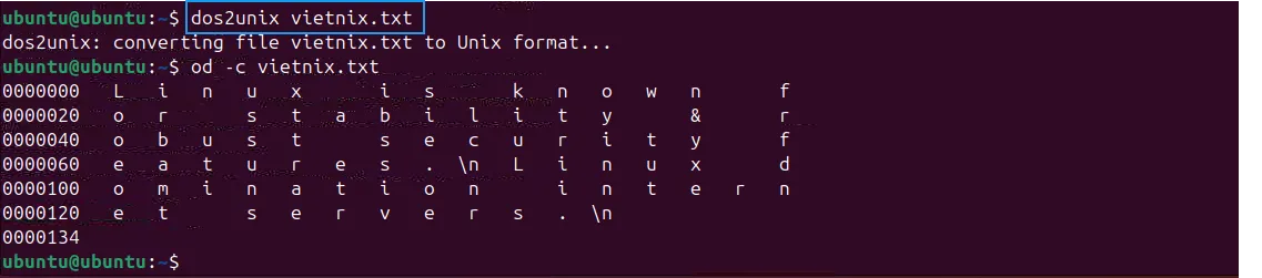 Chuyển file DOS sang UNIX