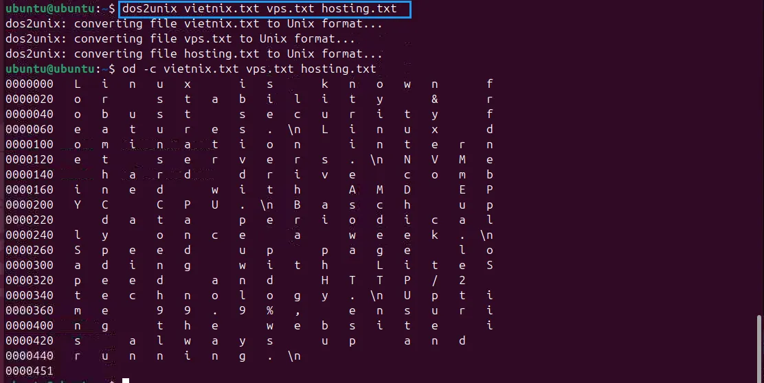 Chuyển nhiều sang từ dạng DOS sang UNIX
