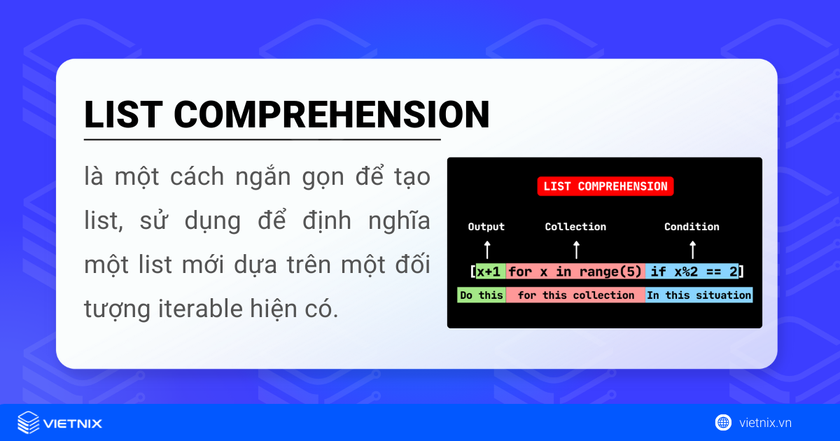 List Comprehension là một cách ngắn gọn để tạo List