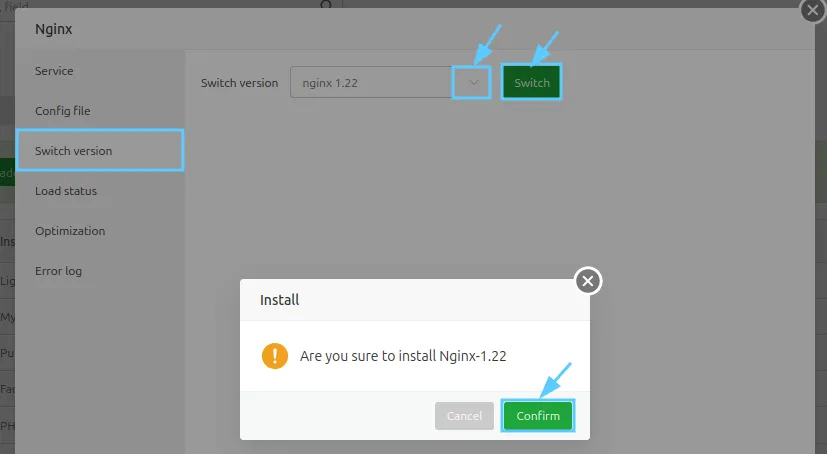 Chọn phiên bản Nginx