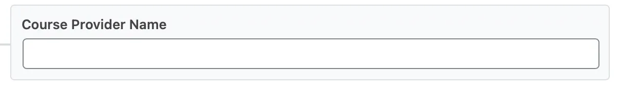 Course Provider Name