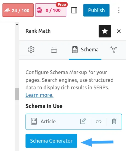Truy cập Schema Generator