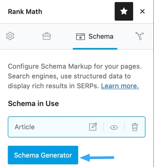 Chọn Schema Generator