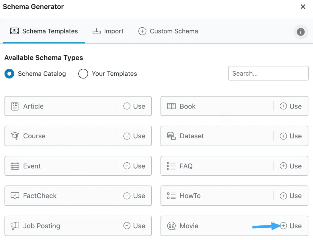 Điều hướng đến Schema Builder của Rank Math
