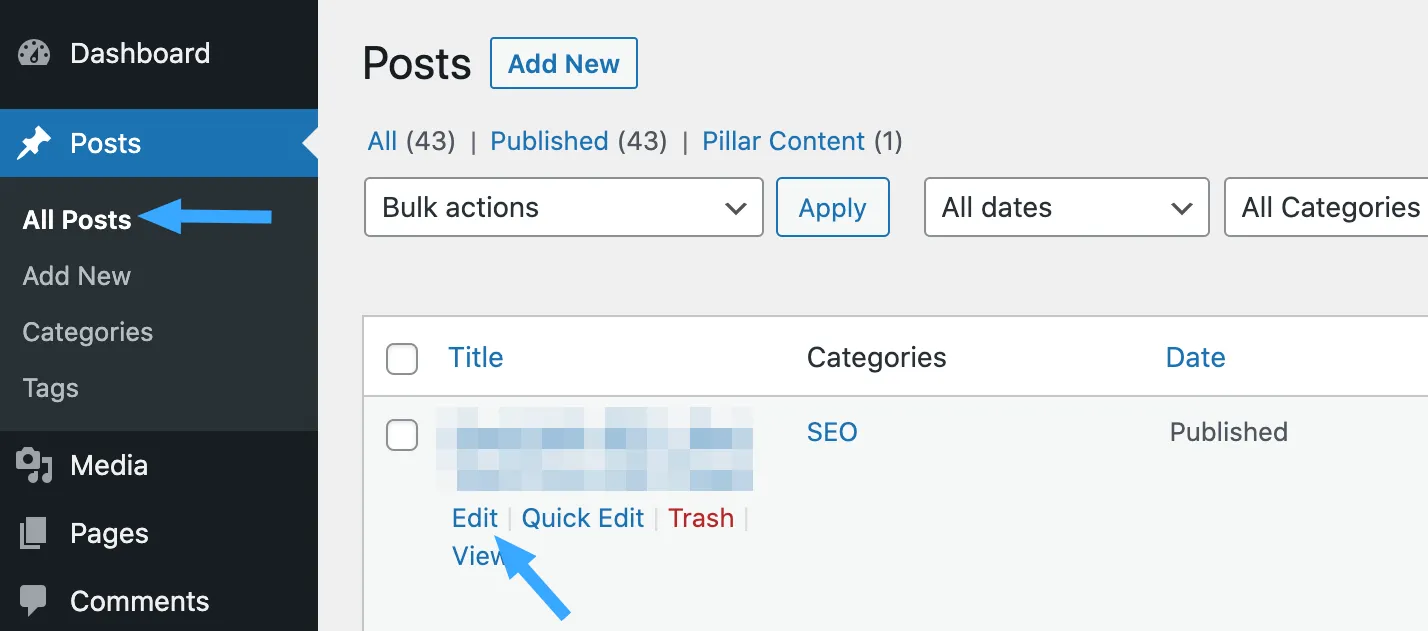 Truy cập vào chỉnh sửa bài viết