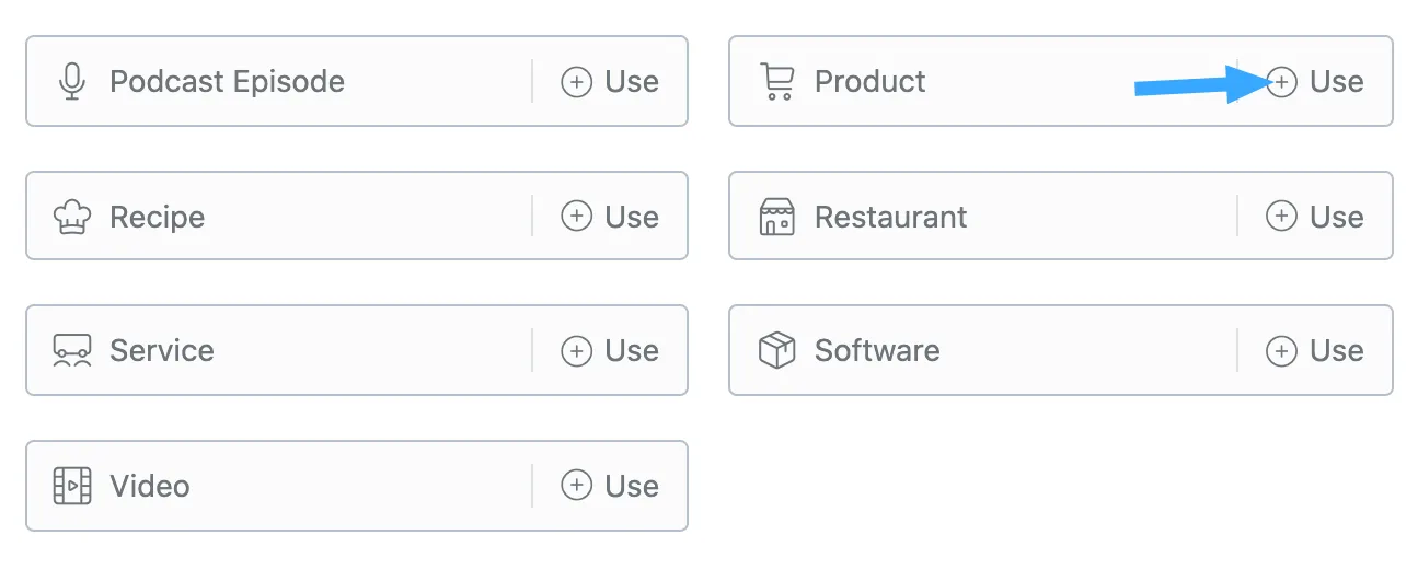 Chọn Schema Product