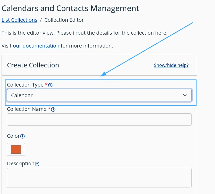 Chọn Calendar hoặc Address Book