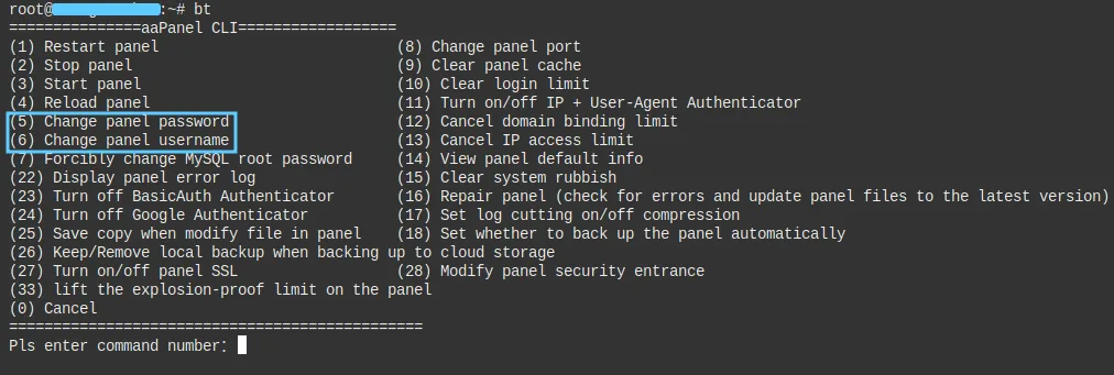 Giao diện bt của Terminal trên SSH từ máy client