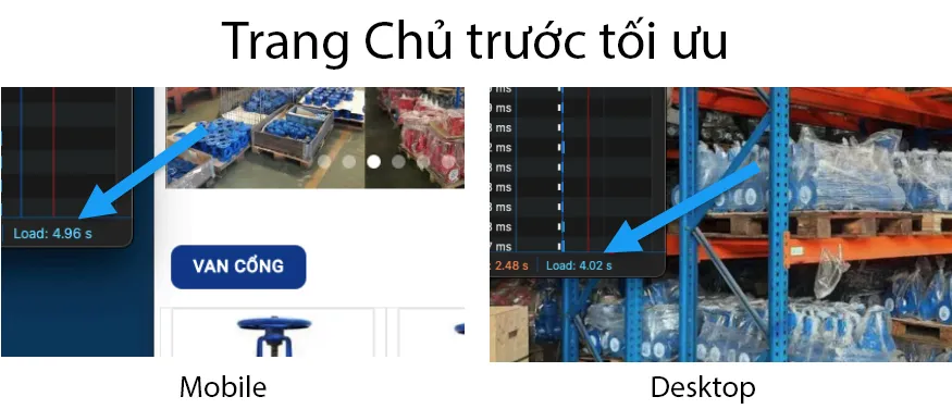 Tốc độ load của Trang Chủ tương đối lâu