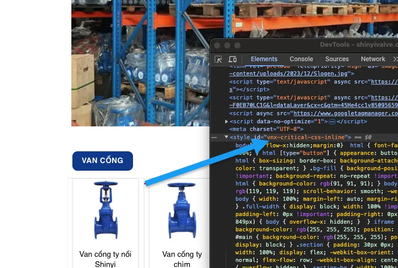 Quét và thêm critical CSS để hạn chế CLS của trang