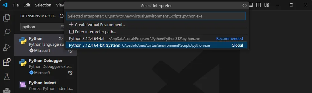 3. Thiết lập Python Interpreter