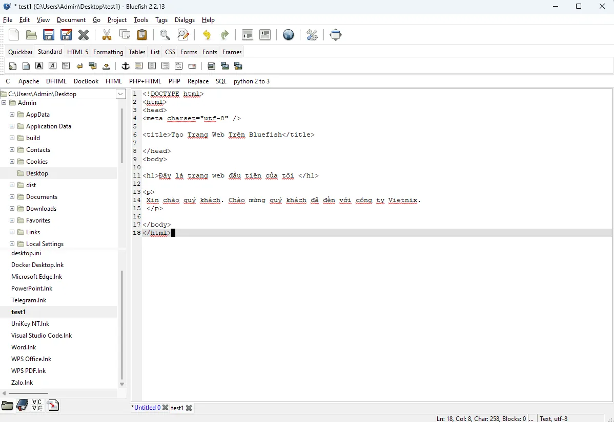 HTML editor – Các công cụ soạn thảo HTML giúp tối ưu quá trình lập trình web 64 Bluefish là một trình soạn thảo HTML mạnh mẽ