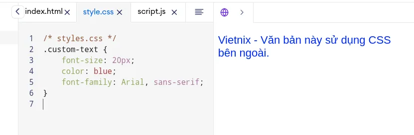 Thẻ font trong HTML: Cách sử dụng, nhược điểm và giải pháp thay thế 27 External CSS