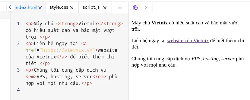 Block và inline element trong HTML: Tổng quan và cách sử dụng 11 Inline element