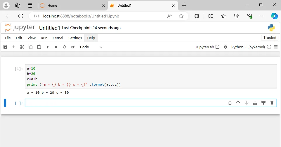 Nhấp vào New → Python 3 để tạo notebook mới