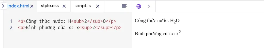 HTML heading: Thẻ tiêu đề trong HTML và cách sử dụng hiệu quả 23 Thẻ sup và thẻ sub