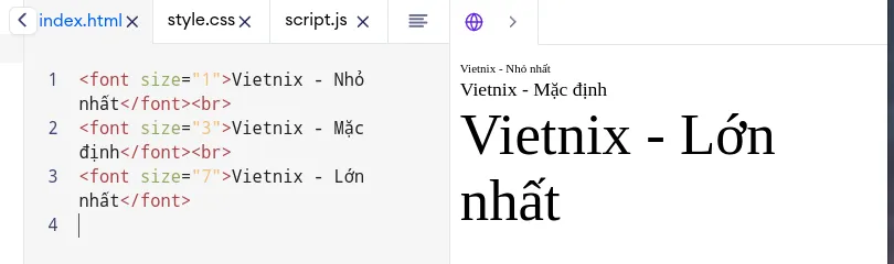 Thẻ font trong HTML: Cách sử dụng, nhược điểm và giải pháp thay thế 20 Thiết lập kích thước chữ với size