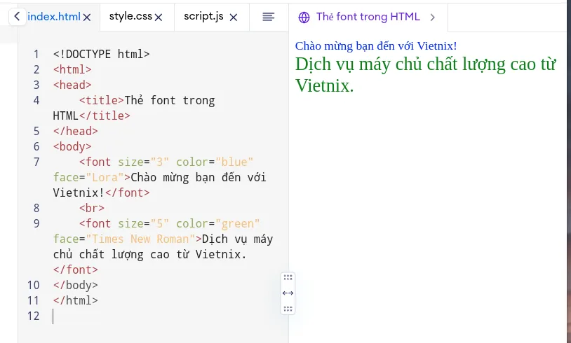 Thẻ font trong HTML: Cách sử dụng, nhược điểm và giải pháp thay thế 19 Ví dụ sử dụng thẻ font trong HTML