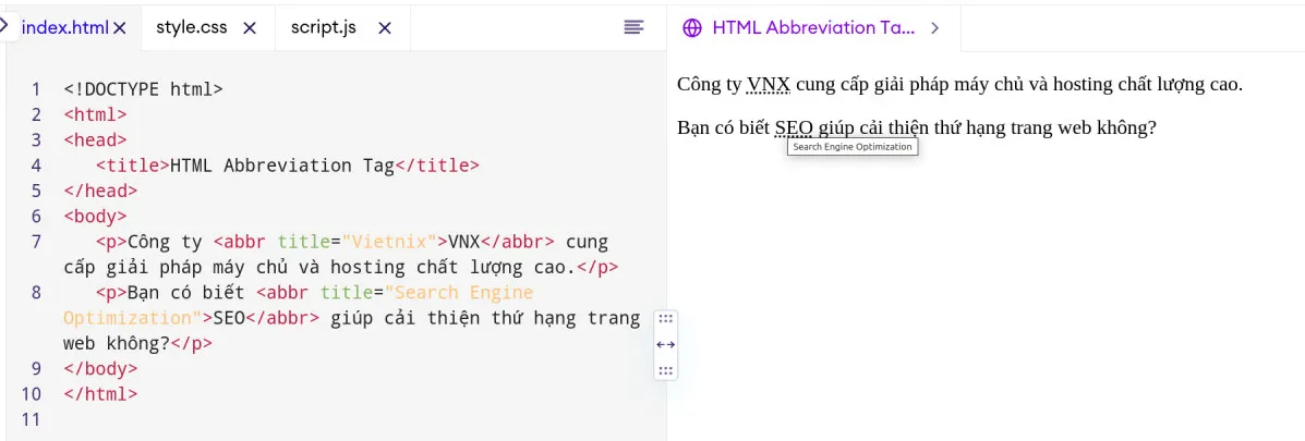 Thẻ trích dẫn trong HTML: Tổng hợp và hướng dẫn sử dụng chi tiết 32 Viết tắt - Thẻ abbr trong HTML