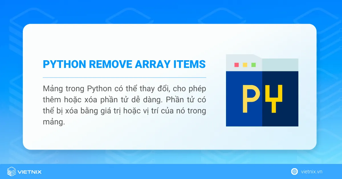 Xóa phần tử trong mảng Python