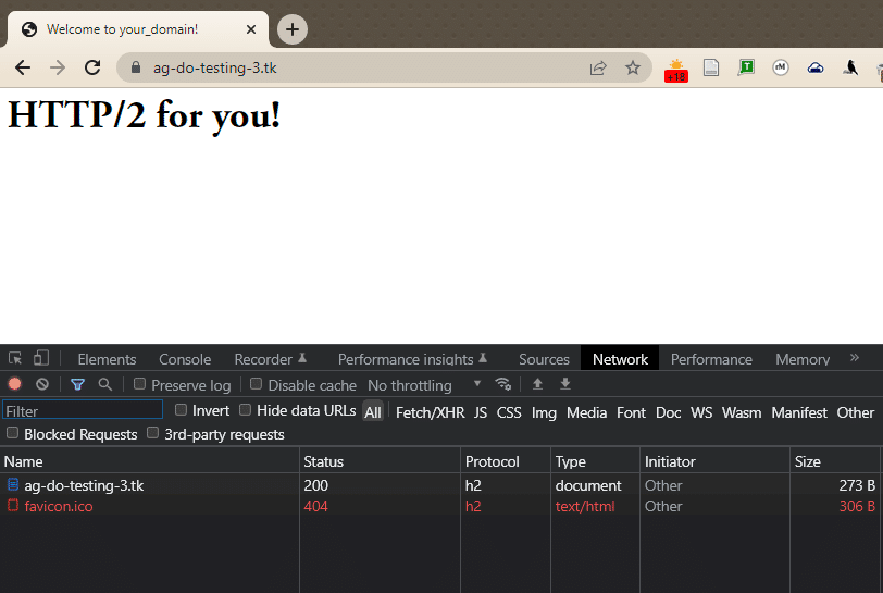 Kiểm tra kết nối HTTP/2